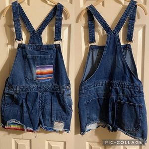 Serape Short Overalls